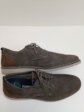Nunn Bush Gray Suede Lace Up Oxford Shoes Comfort Casual Size 12
